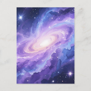 Spiraalstelselnevel Paarse Kosmische Draaikolk Briefkaart