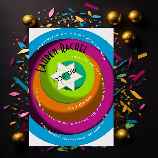 Spiraaltekst Wankele Cirkel Witte Davidster Kaart