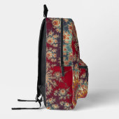 Spiraalvormig bloempatroon bedrukte rugzak (Links)