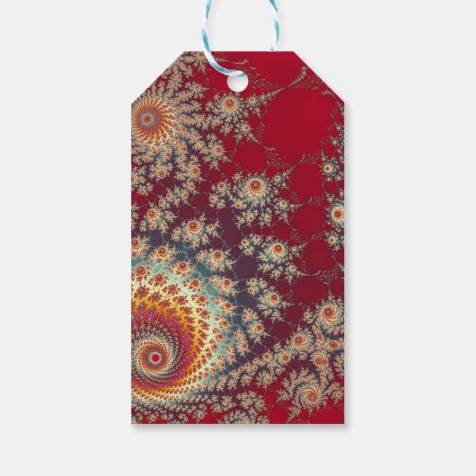 Spiraalvormig bloempatroon cadeaulabel (Achterkant)