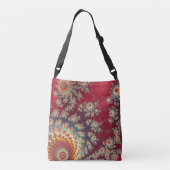 Spiraalvormig bloempatroon crossbody tas (Achterkant)