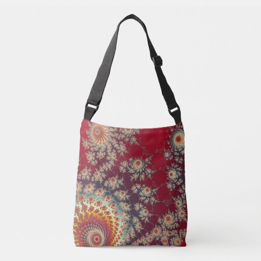 Spiraalvormig bloempatroon crossbody tas (Voorkant)