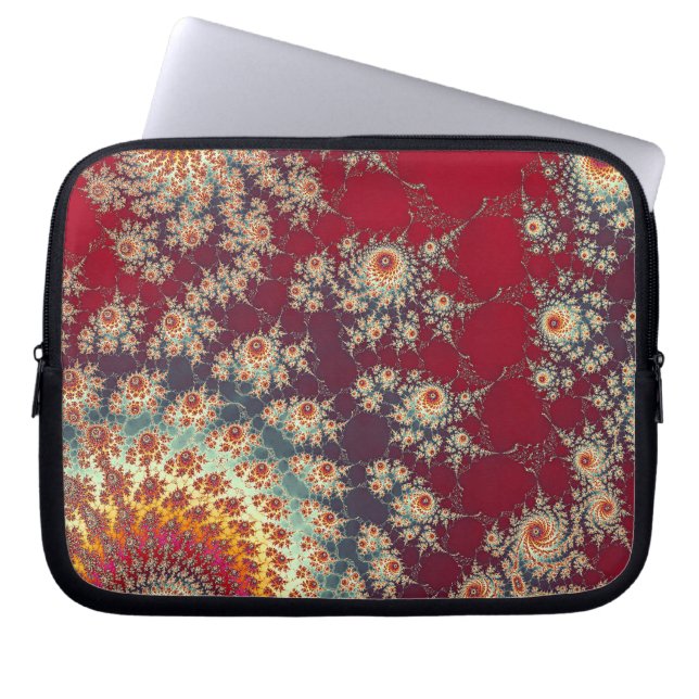 Spiraalvormig bloempatroon laptop sleeve (Voorkant)