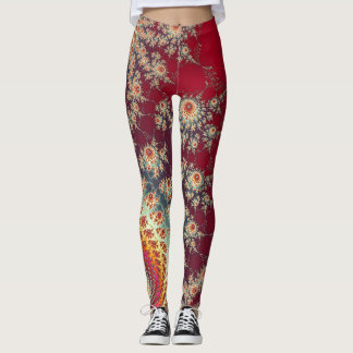 Spiraalvormig bloempatroon leggings