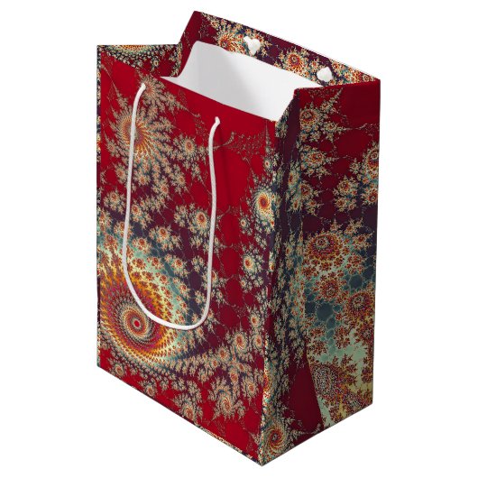 Spiraalvormig bloempatroon medium cadeauzakje (Voorkant Gekanteld)