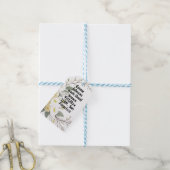 spiraalvormig bloemtakpastel cadeaulabel (Met Touw)