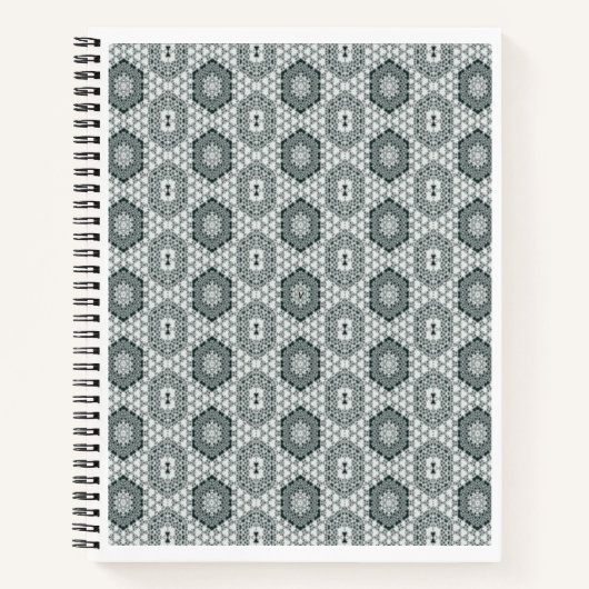 Spiraalvormig Notitieboek gevoerd in grijs en wit  (Voorkant)