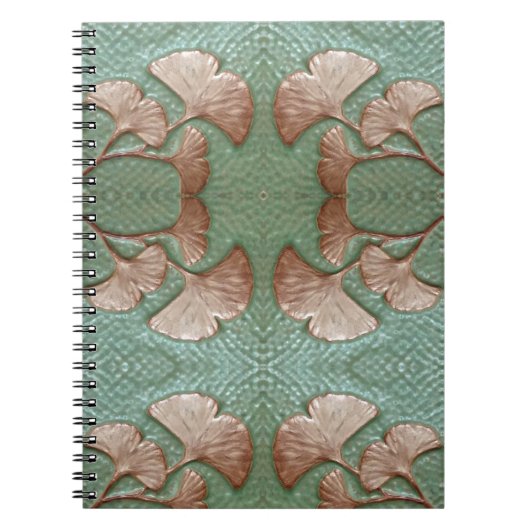 Spiraalvormig notitieboek met Gingko leaf Design 2 (Voorkant)