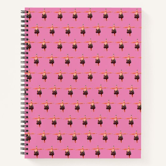 Spiraalvormig Notitieboek met roze Fuchsia Design (Voorkant)