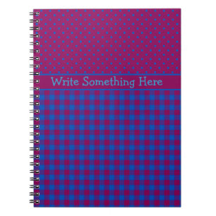 Spiraalvormig Notitieboek: Pruim, Blauw, Polka-pun Notitieboek