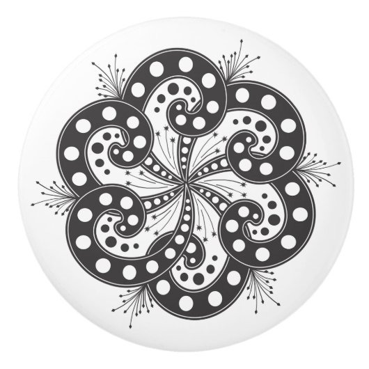 Spiraalvormig ontwerp Elegante deurknop Kabinetsgr Keramische Knop (Voorkant)