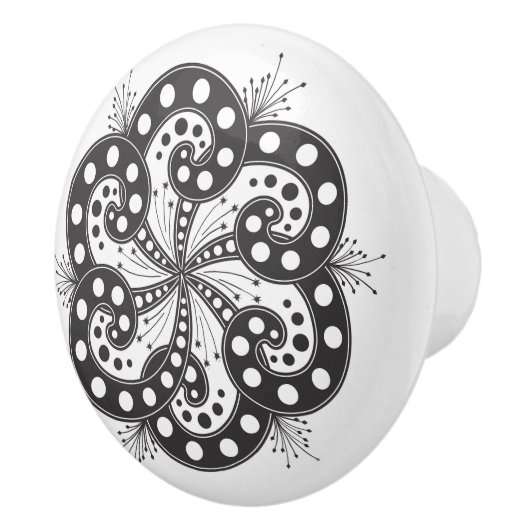 Spiraalvormig ontwerp Elegante deurknop Kabinetsgr Keramische Knop (Rechts)