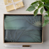 Spiraalvormig Teal Beige Groen Abstracte Fractale Tissuepapier (Geschenk)