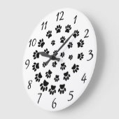 Spiraalvormige Dog Paw Print Decoratief Grote Klok (Hoek)