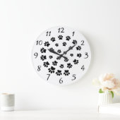 Spiraalvormige Dog Paw Print Decoratief Grote Klok (Huis)