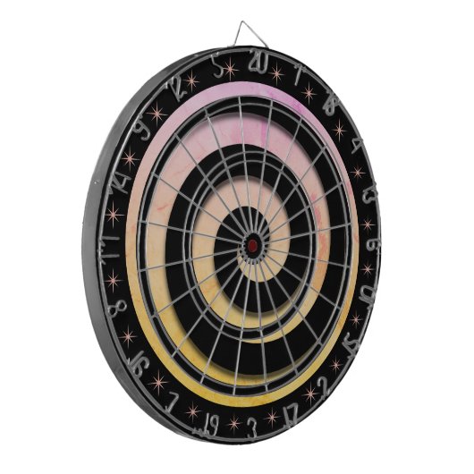 Spiraalvormige draaistelriemen en wielstellen dartbord (Voorkant Links)