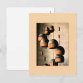 Spiraalvormige klei windklok stillevens felicitati briefkaart (Voorkant / Achterkant)