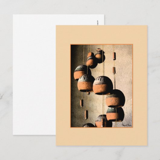 Spiraalvormige klei windklok stillevens gelukwense briefkaart (Voorkant / Achterkant)