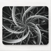 Spiraalvormige metalen ventilatorbladen en spikes muismat (Voorkant)