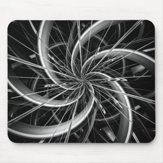 Spiraalvormige metalen ventilatorbladen en spikes muismat (Voorkant)