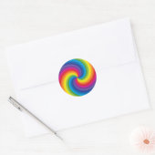 Spiraalvormige regenboogbreuk ronde sticker (Envelop)