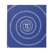 Spiraalvormige ringen voor Pi op marineblauw Notitieblok (Voorkant)