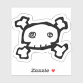 Spiraalvormige schedel & dwarsbeenderen sticker (Vel)