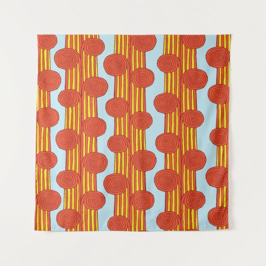 Spiraalvormige stam: Hand getrokken Wandkleed (Voorkant)