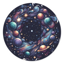 spiraalvormige Sticker van een kosmisch Ornament
