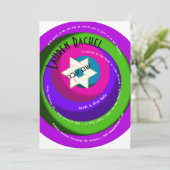 Spiraalvormige Tekst Wonky Circles White Star of D Kaart (Staand voorkant)