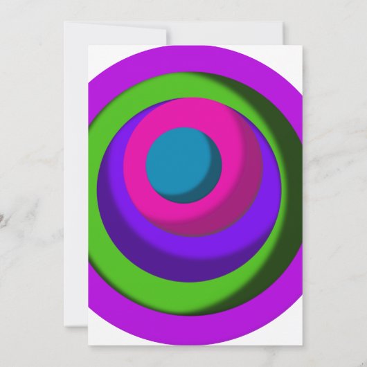 Spiraalvormige Tekst Wonky Circles White Star of D Kaart (Achterkant)