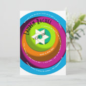 Spiraalvormige Tekst Wonky Circles White Star of D Kaart (Staand voorkant)