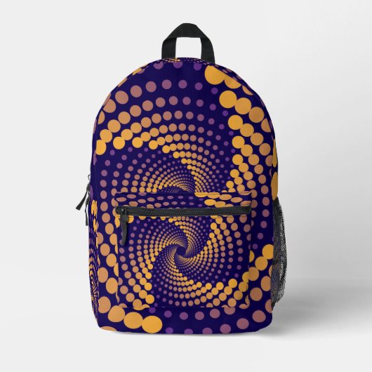 spiraalvortexpatroon bedrukte rugzak (Voorkant)