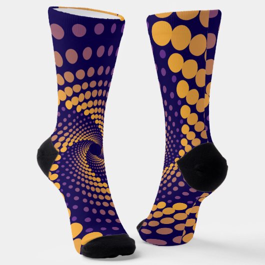 spiraalvortexpatroon sokken (Gebogen)