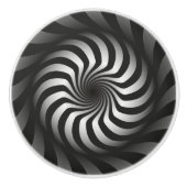 Spiraalwerveling Zwart en Wit Kast Lade Knop (Voorkant)
