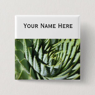 Spiral aloe pin-back knoopbadge vierkante button 5,1 cm