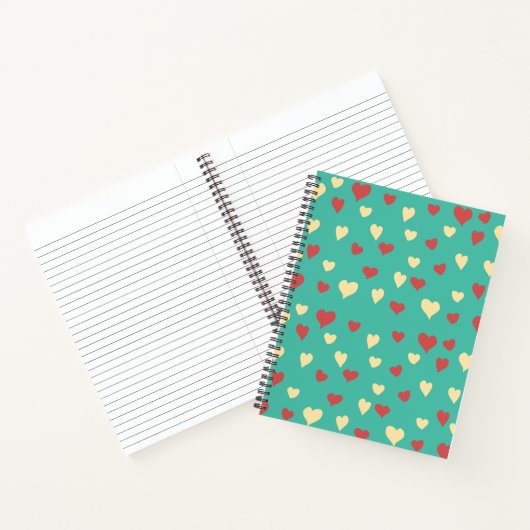 Spiral Binding Heart Printed Paper Diary Notitieboek (Binnen)