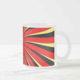 Spiral Black Red Yellow Matglas Koffiemok