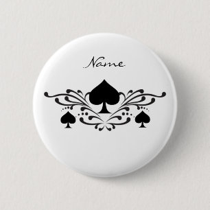 Spiral Black Spades Thunder_Cove, tattoo-stijl Ronde Button 5,7 Cm