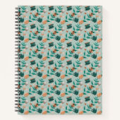Spiral-bound notebook with a floral pattern notitieboek (Voorkant)
