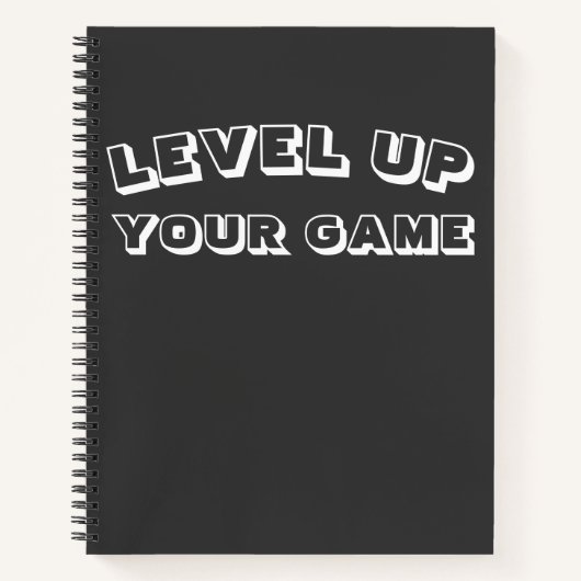 Spiral Bound Notitieboek "LEVEL UP YOUR GAME" (Voorkant)