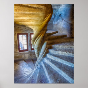 Spiral Castle Staircase, Frankrijk Poster