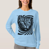 Spiral Cat Face T-Shirt – Hypnotic Optical Illusio (Voorkant)