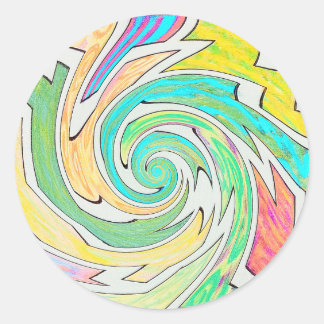 Spiral Caught in Colorful Maze Ronde Sticker