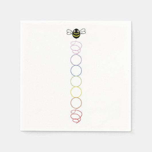Spiral Chakra Bee Cocktail Napkins Servet (Voorkant)