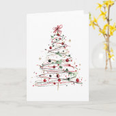 Spiral Christmas Tree Feestelijke Ornamenten & Hol Kaart (Gele Bloem)