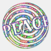 Spiral Circle Peace Ronde Sticker (Voorkant)