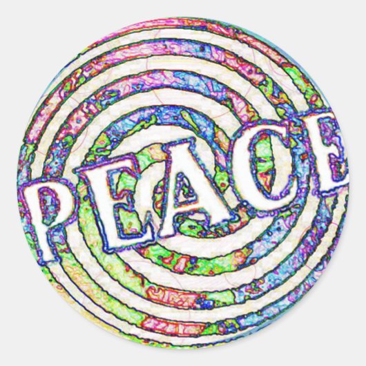 Spiral Circle Peace Ronde Sticker (Voorkant)