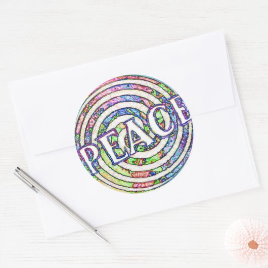 Spiral Circle Peace Ronde Sticker (Envelop)