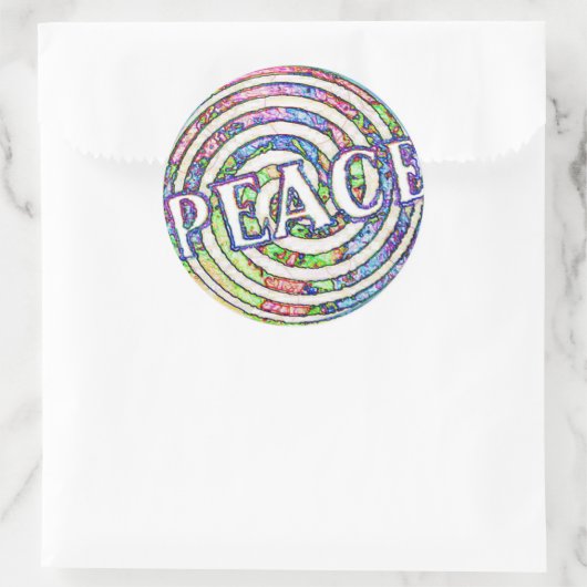 Spiral Circle Peace Ronde Sticker (Tas)
